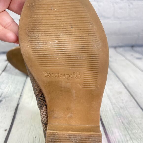 BareTraps Snakeskin Ankle Booties Western Boho Block Heel Women Size 7.5 W - Picture 12 of 14
